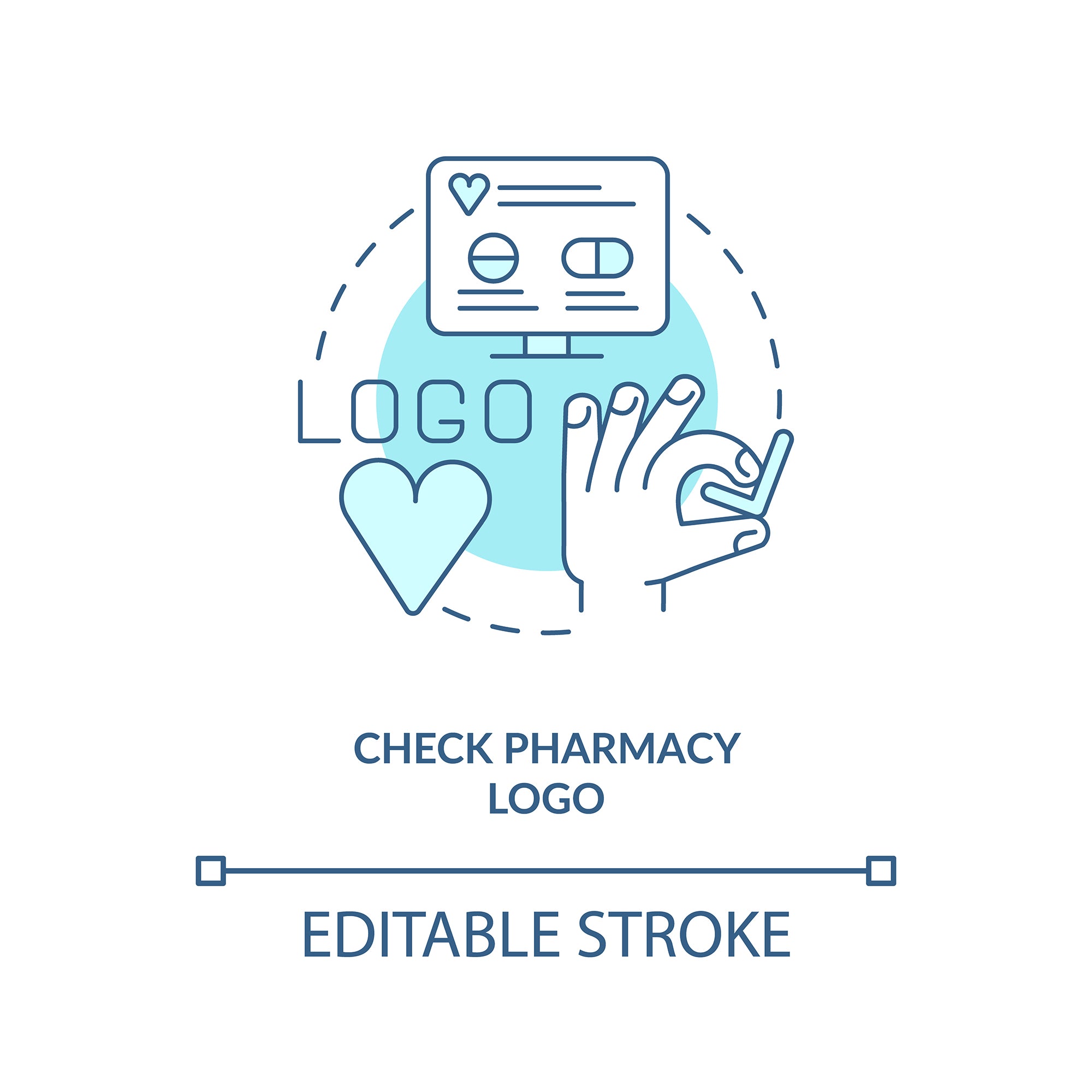 Online pharmacy concept icons bundle