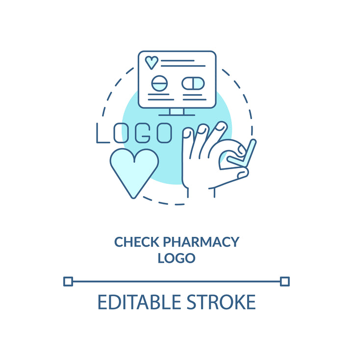 Online pharmacy concept icons bundle