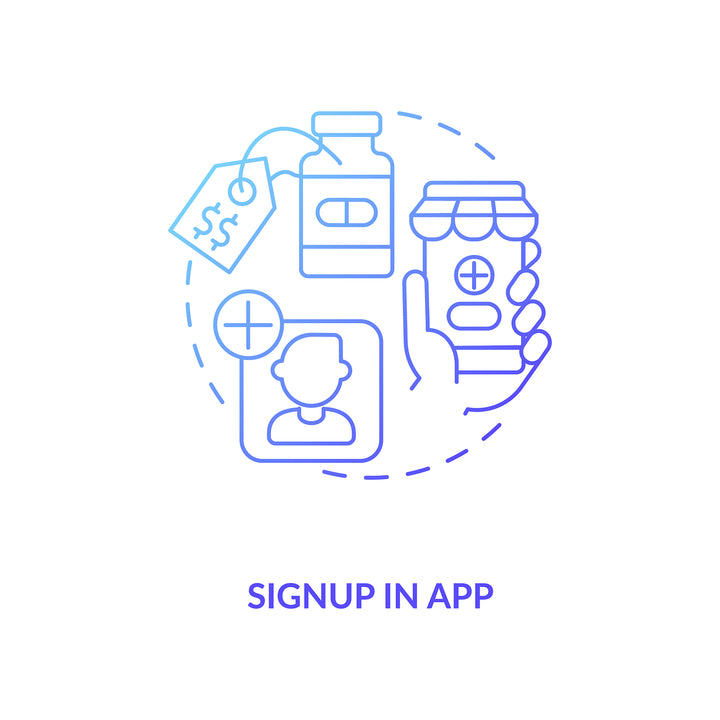 Online pharmacy concept icons bundle