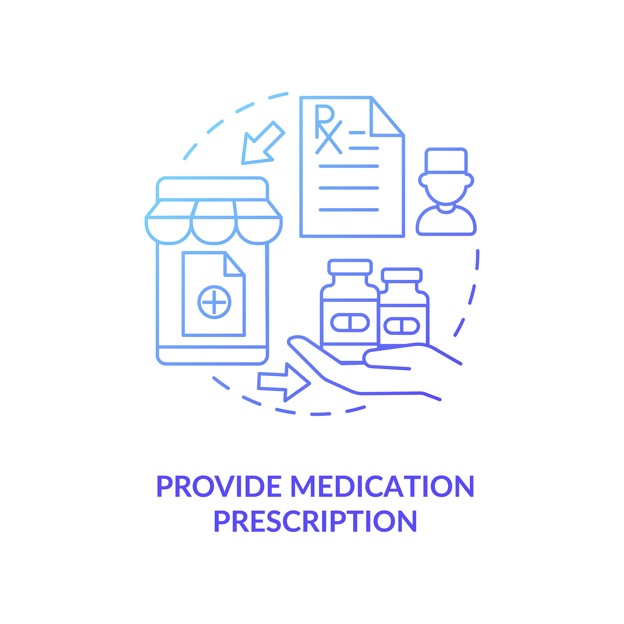 Online pharmacy concept icons bundle