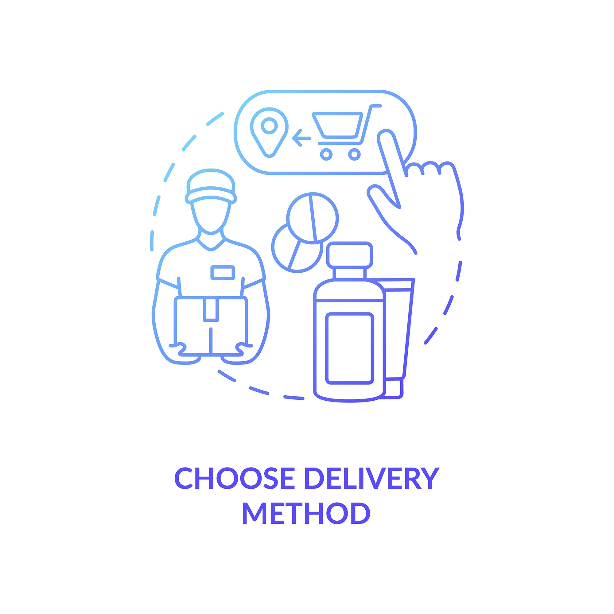 Online pharmacy concept icons bundle
