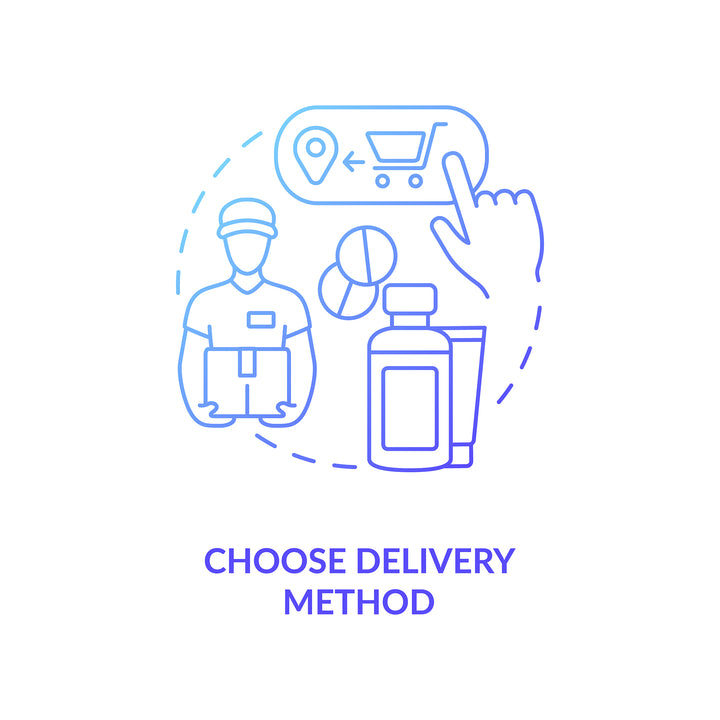 Online pharmacy concept icons bundle