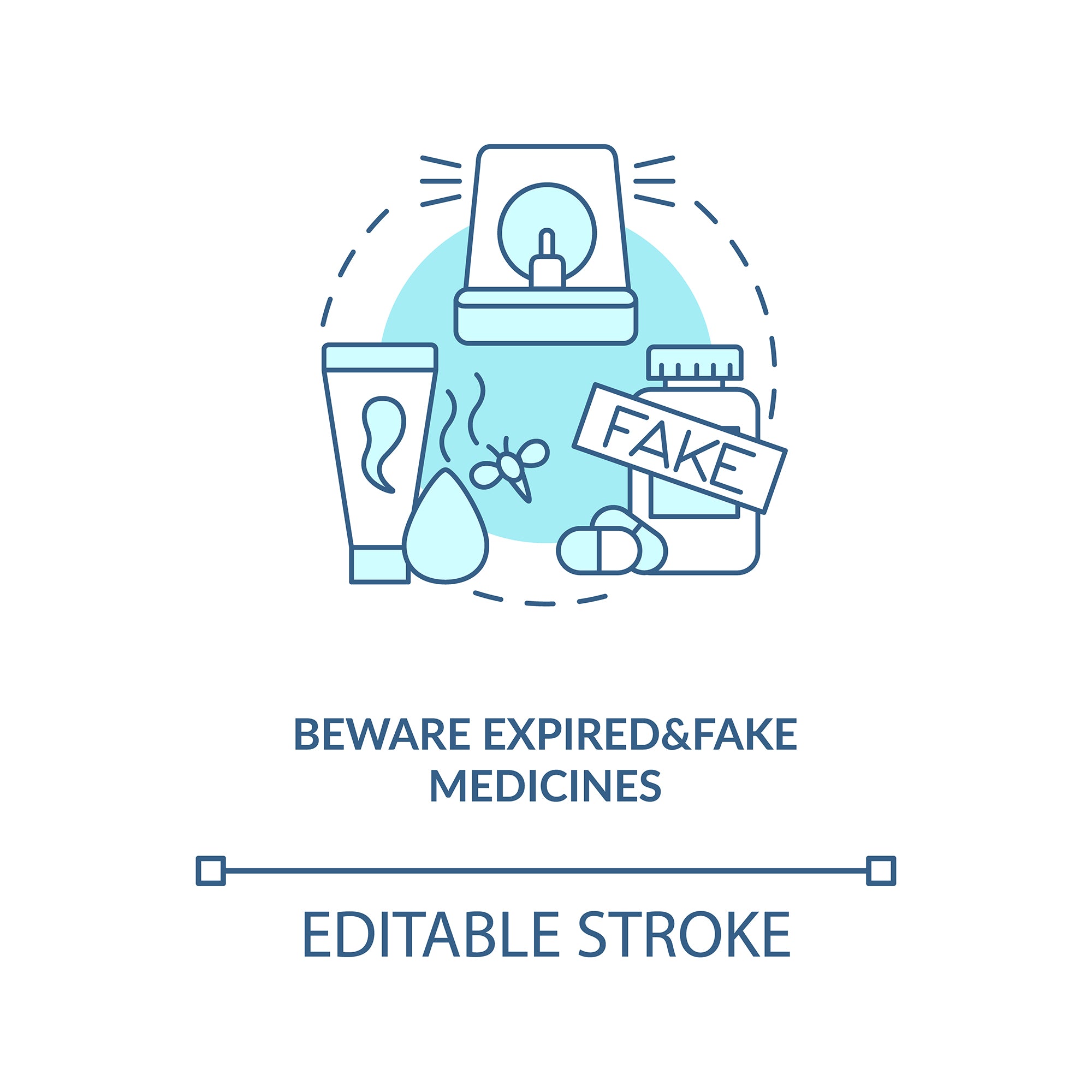 Online pharmacy concept icons bundle