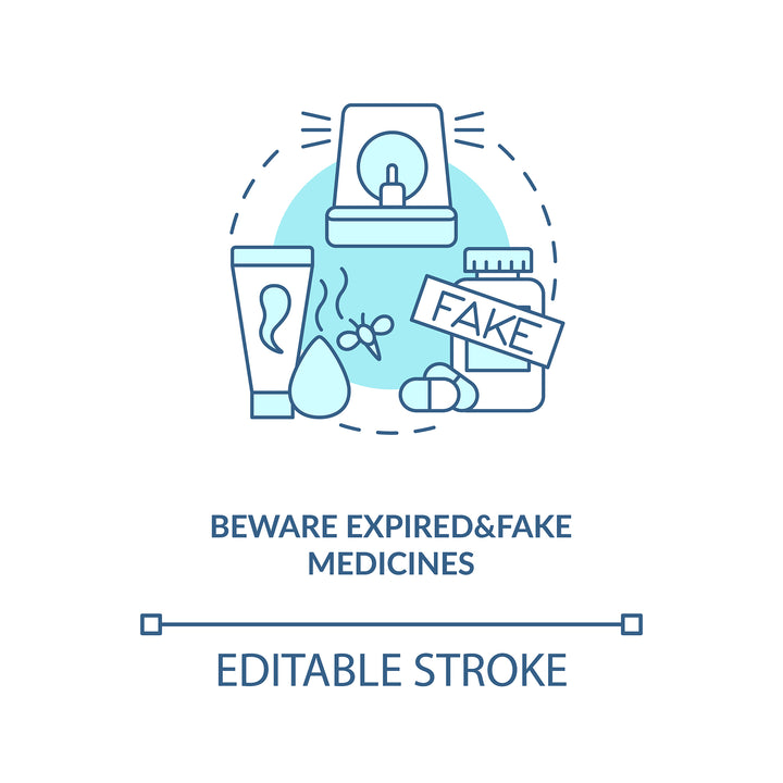 Online pharmacy concept icons bundle