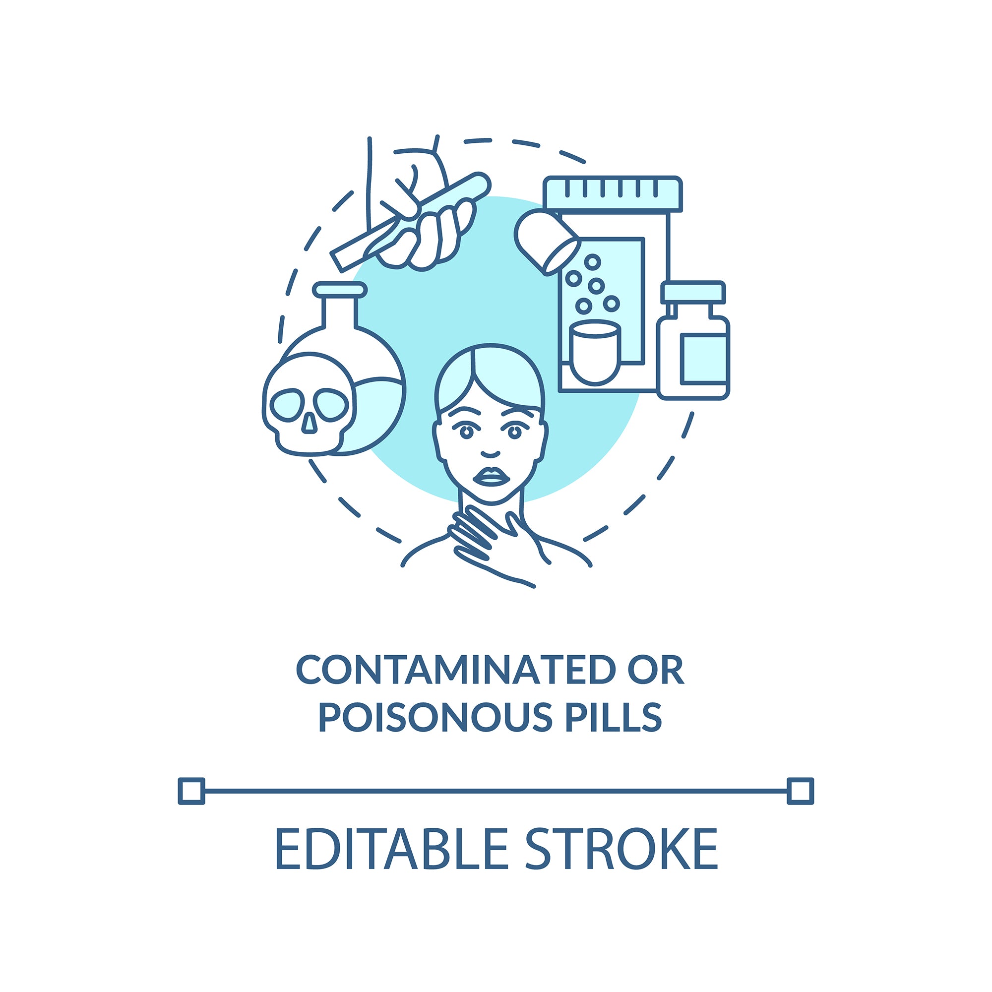 Online pharmacy concept icons bundle
