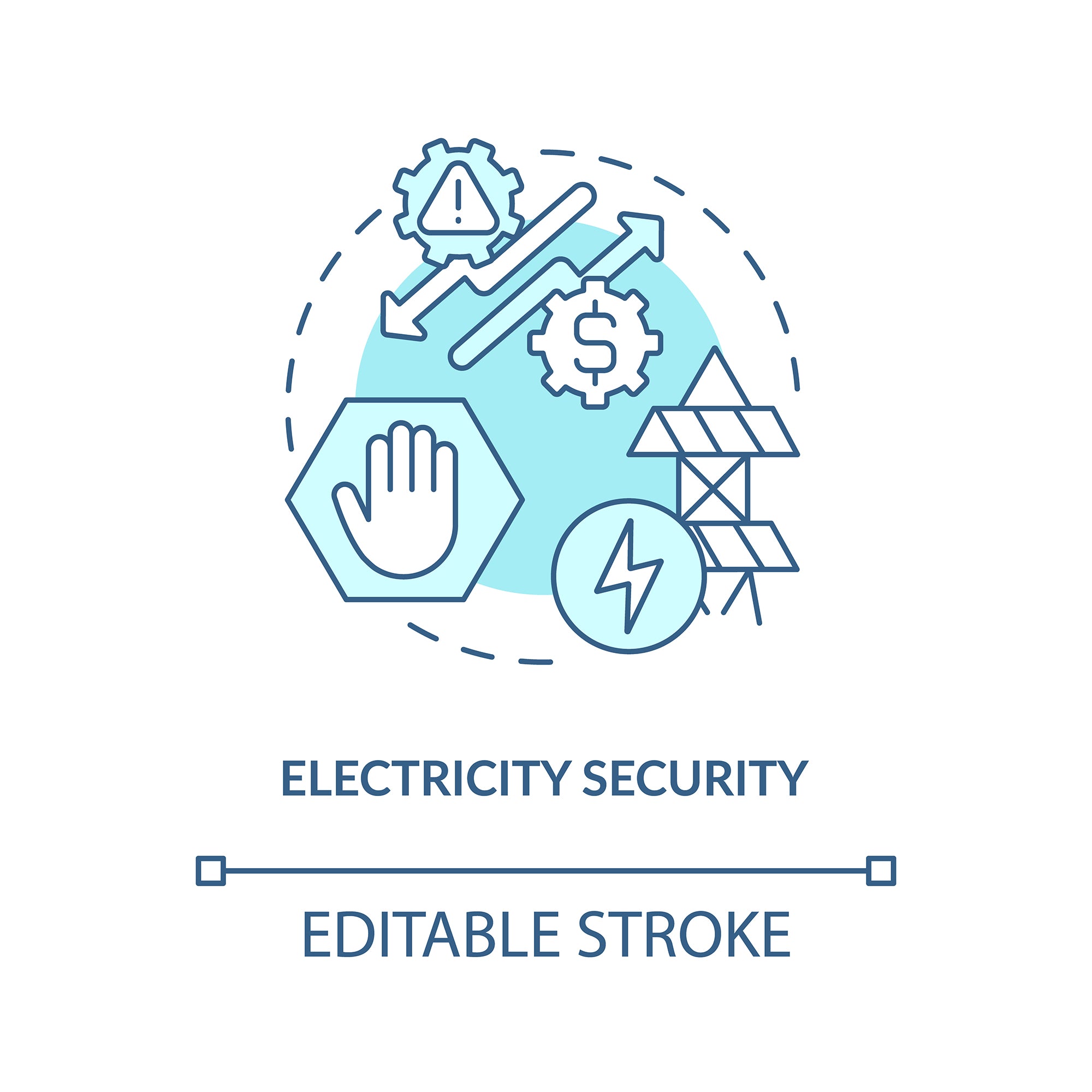 Energy security concept icons bundle