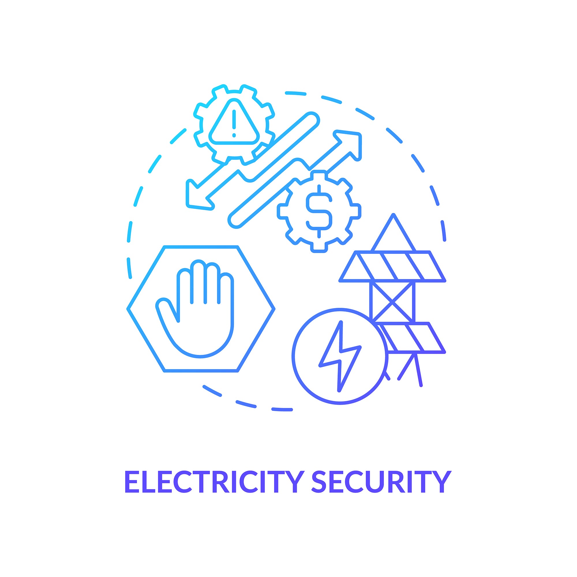 Energy security concept icons bundle