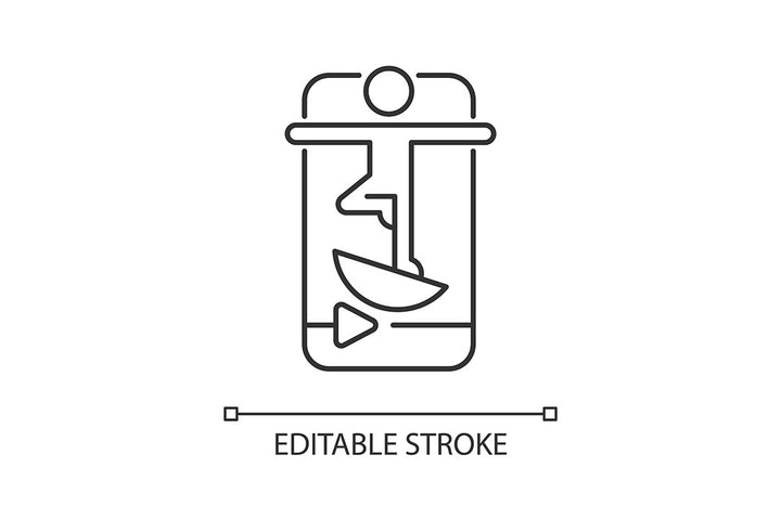 Online fitness apps linear icons set for dark and light mode