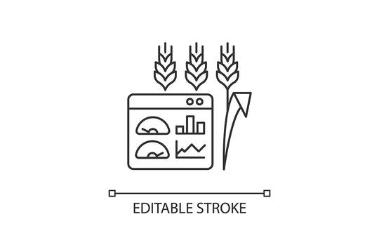 Agriculture related linear icons set for dark and light mode