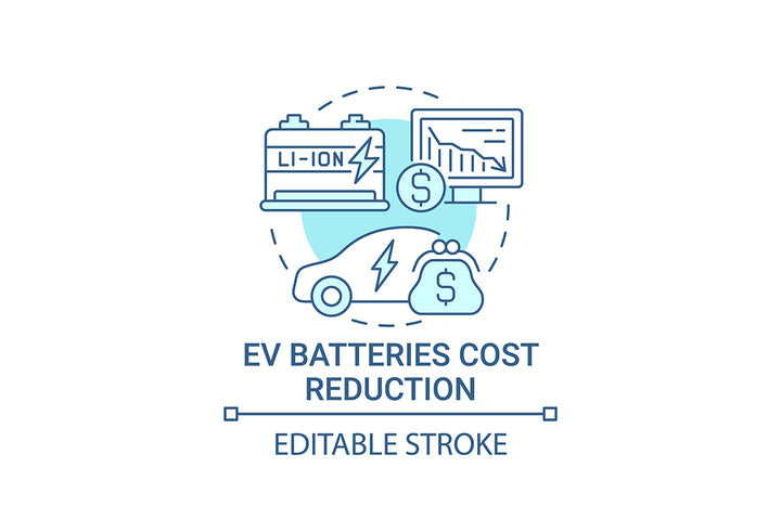 EV introduction round concept icons bundle.