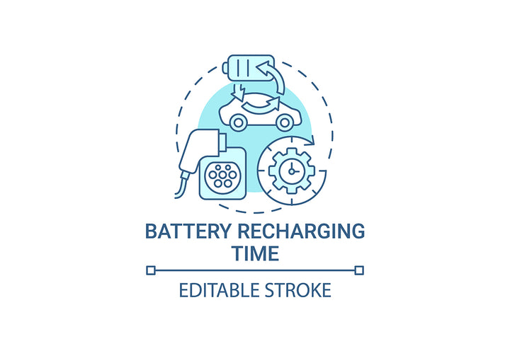 EV introduction round concept icons bundle.