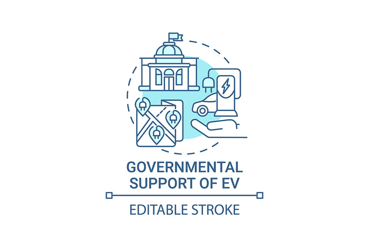 EV introduction round concept icons bundle.