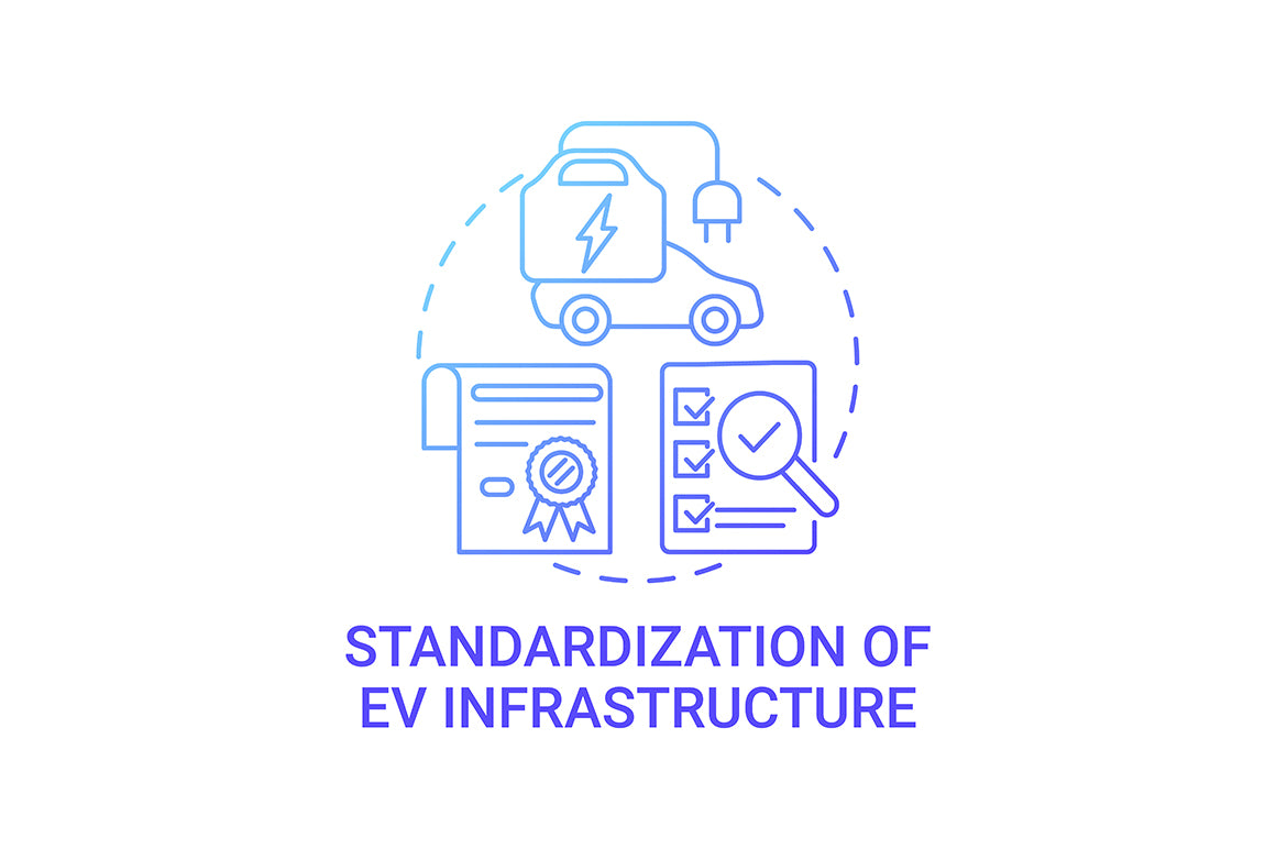 EV introduction round concept icons bundle.