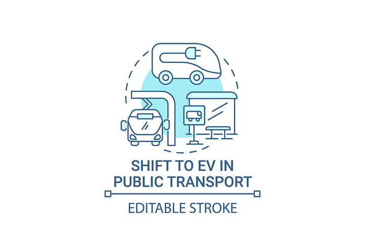 EV introduction round concept icons bundle.