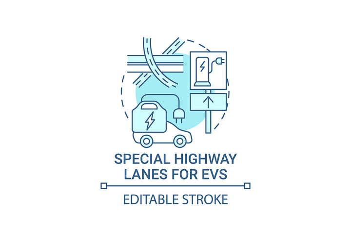 EV introduction round concept icons bundle.