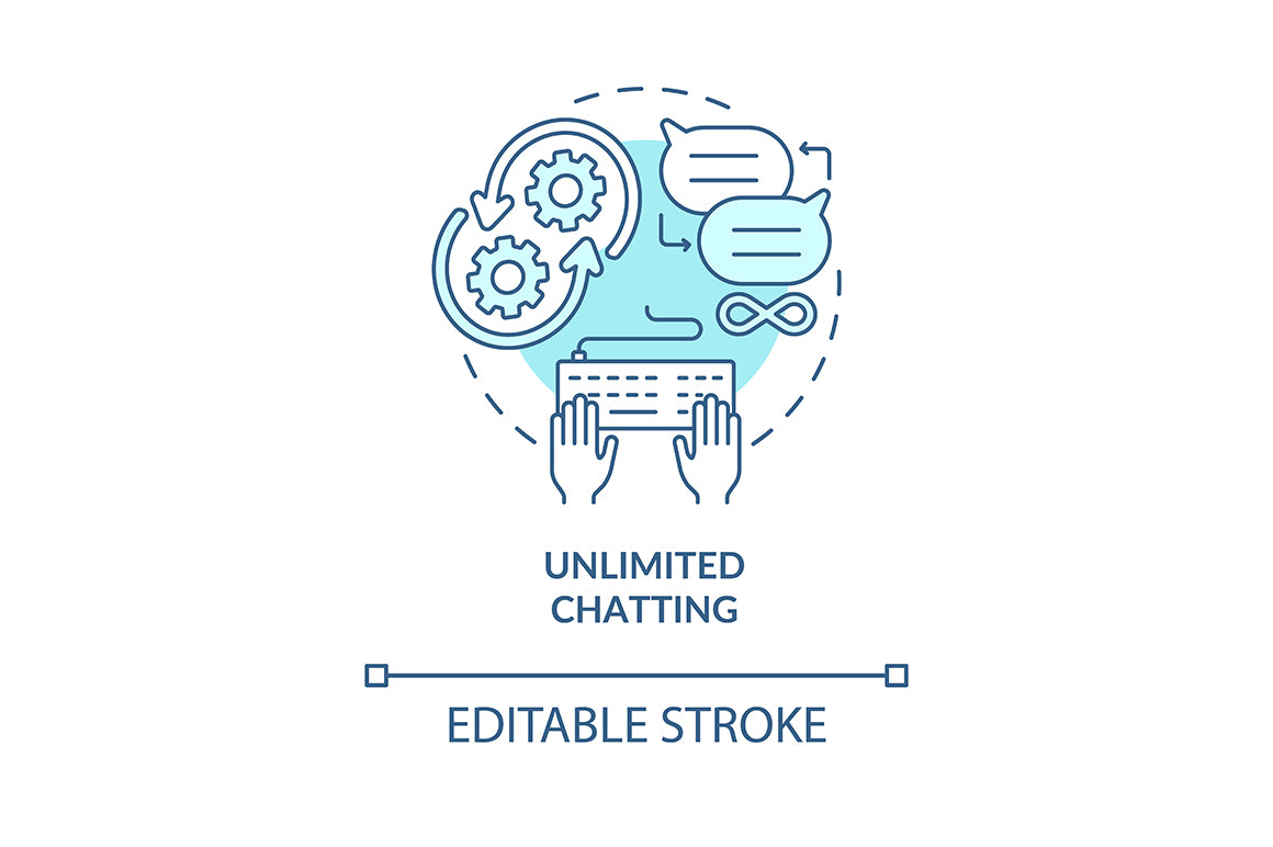 Unlimited Chatting Concept Icons Bundle