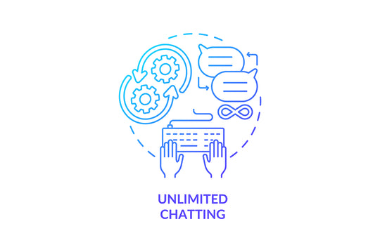 Unlimited Chatting Concept Icons Bundle