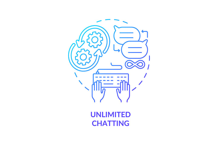 Unlimited Chatting Concept Icons Bundle