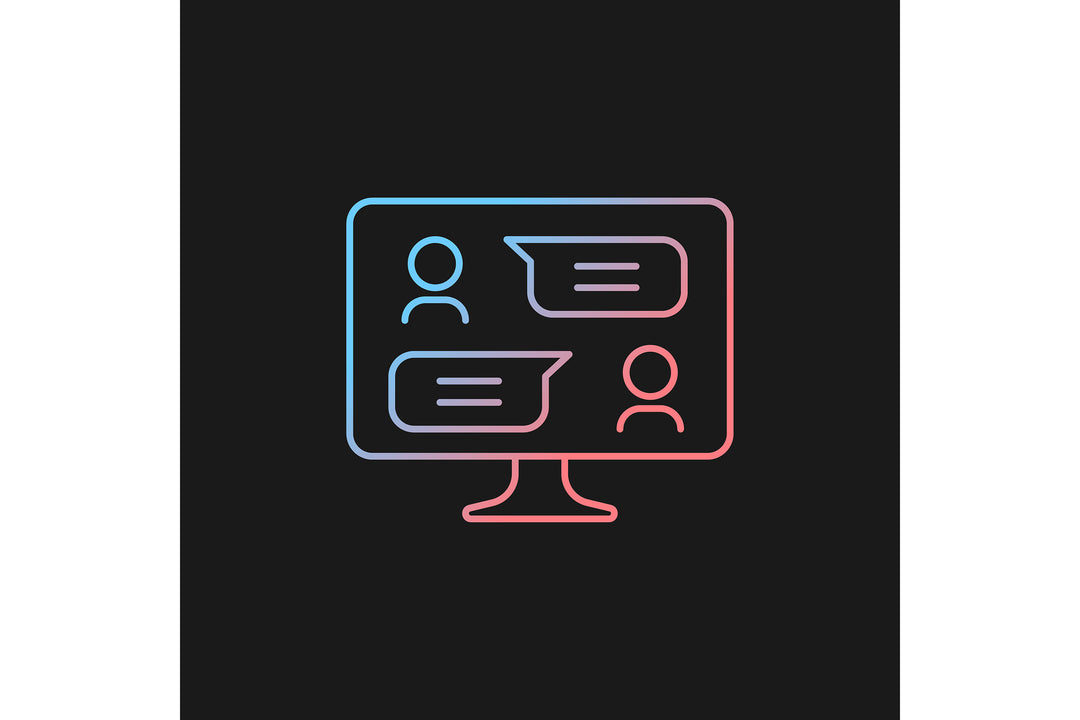 Communication channel gradient icons set for dark and light mode