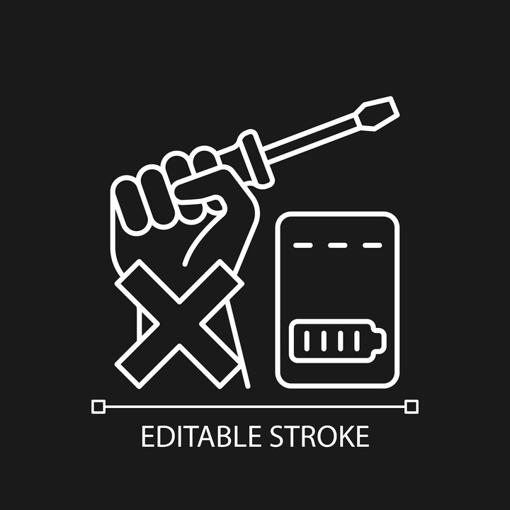 Power bank usage linear manual label icons set