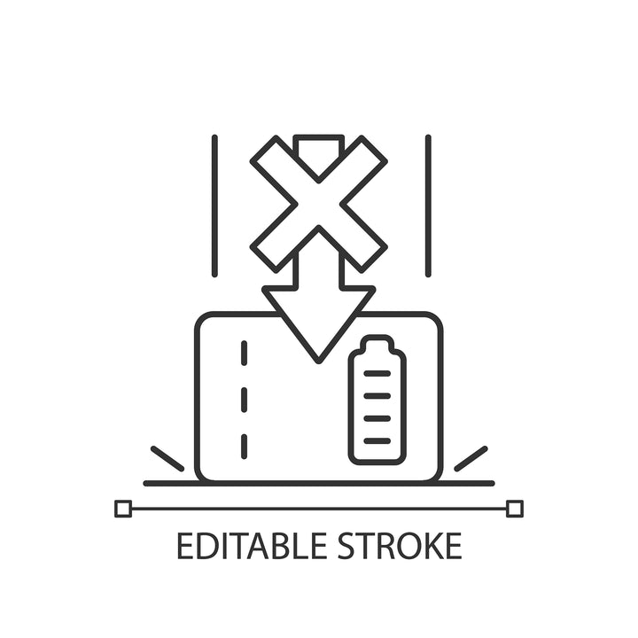 Power bank usage linear manual label icons set