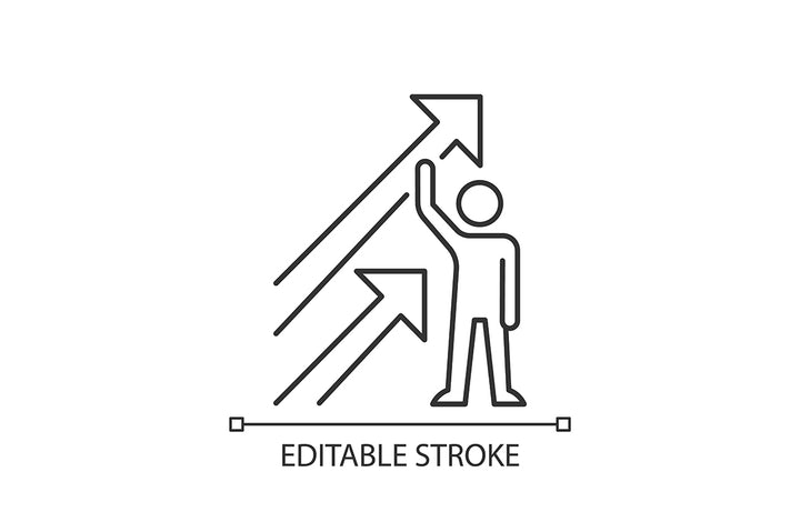 Motivation linear icons set for dark and light mode. Editable Stroke