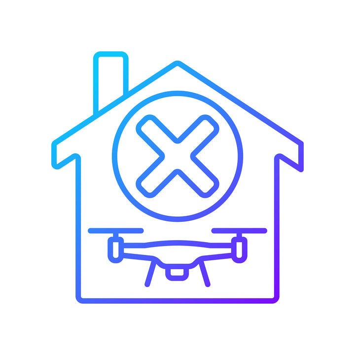 Drone usage gradient manual label icons set for dark and light mode set