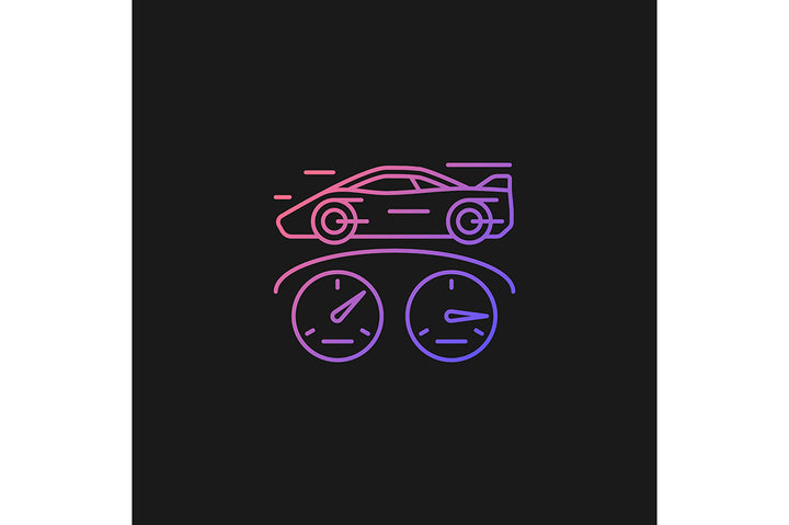 Auto racing gradient icons set for dark and light mode
