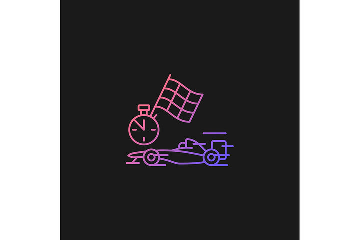 Auto racing gradient icons set for dark and light mode