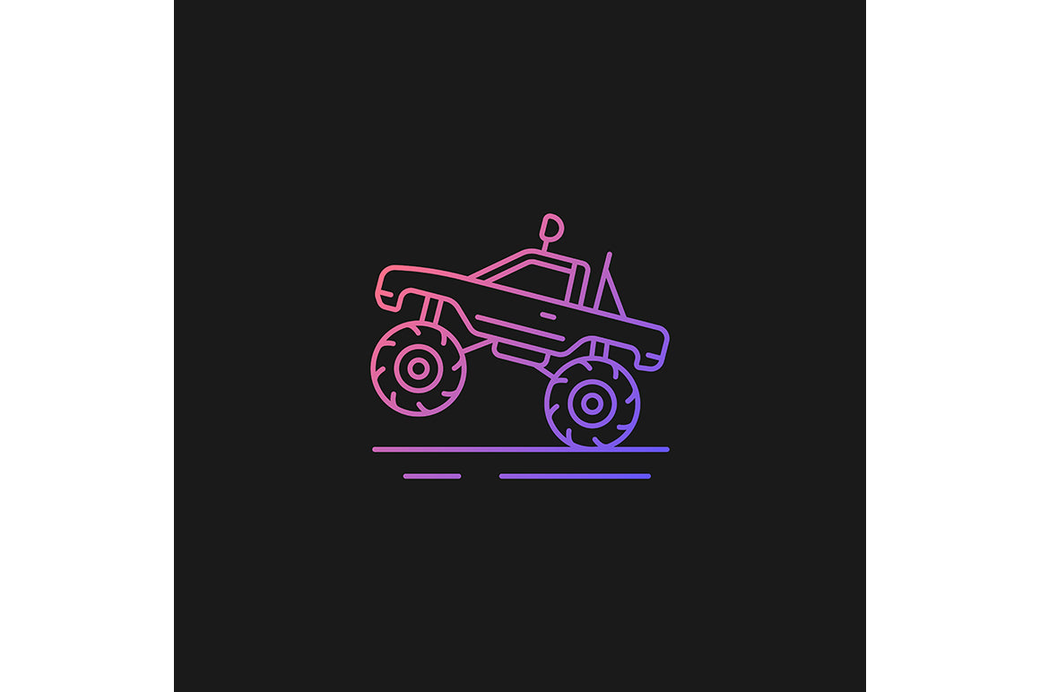 Auto racing gradient icons set for dark and light mode