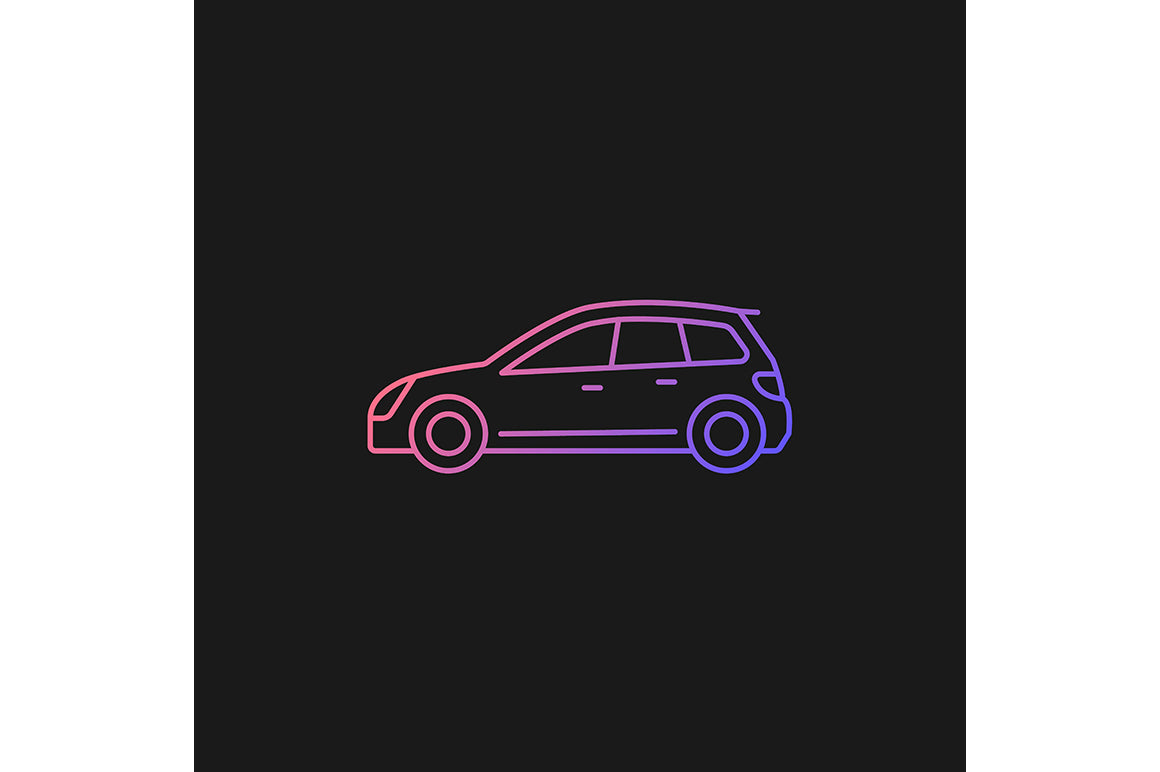 Auto racing gradient icons set for dark and light mode