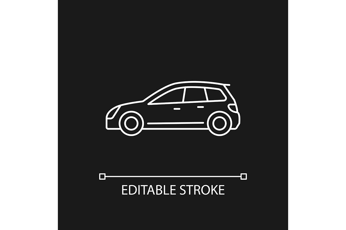 Auto racing linear icons set for dark and light mode