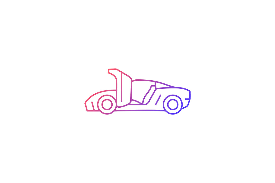 Auto racing gradient icons set for dark and light mode