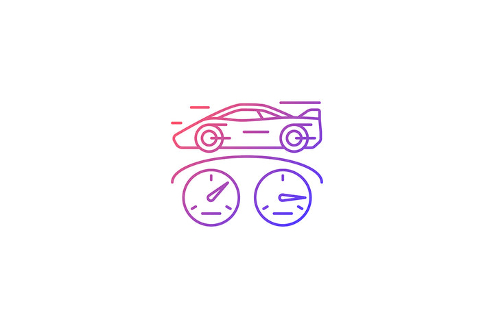 Auto racing gradient icons set for dark and light mode
