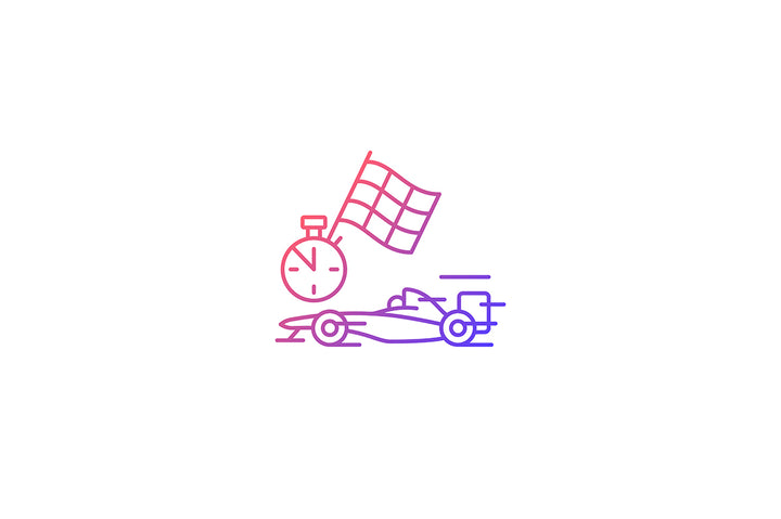 Auto racing gradient icons set for dark and light mode