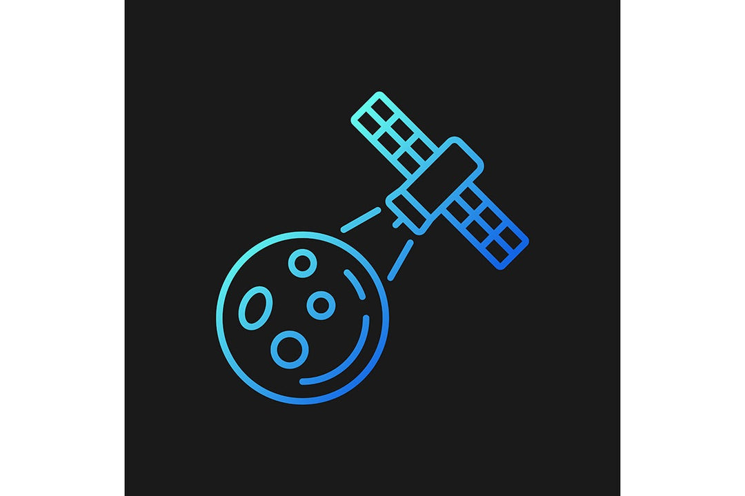 Satellites types gradient icons set for dark and light mode for dark and light mode