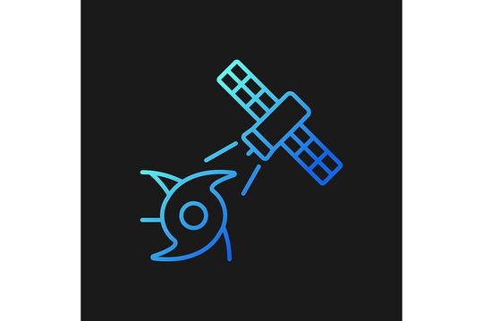 Satellites types gradient icons set for dark and light mode for dark and light mode