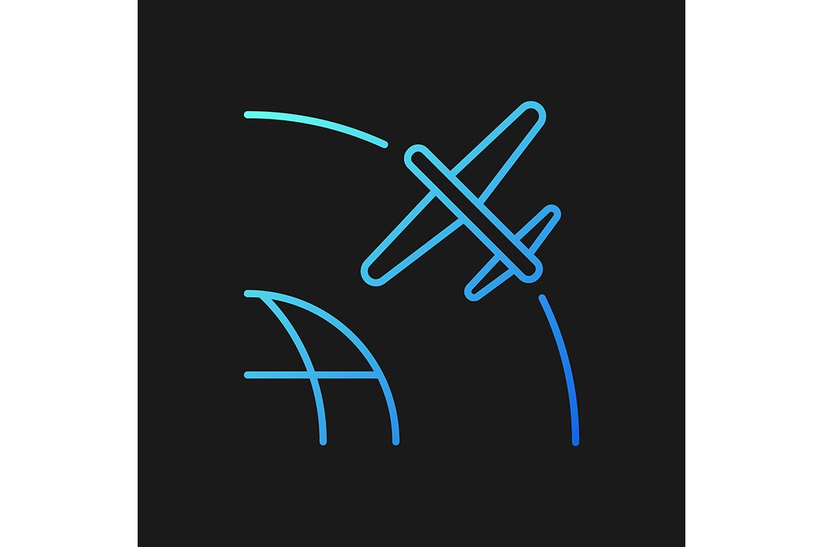 Satellites types gradient icons set for dark and light mode for dark and light mode
