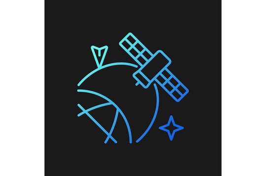 Satellites types gradient icons set for dark and light mode for dark and light mode