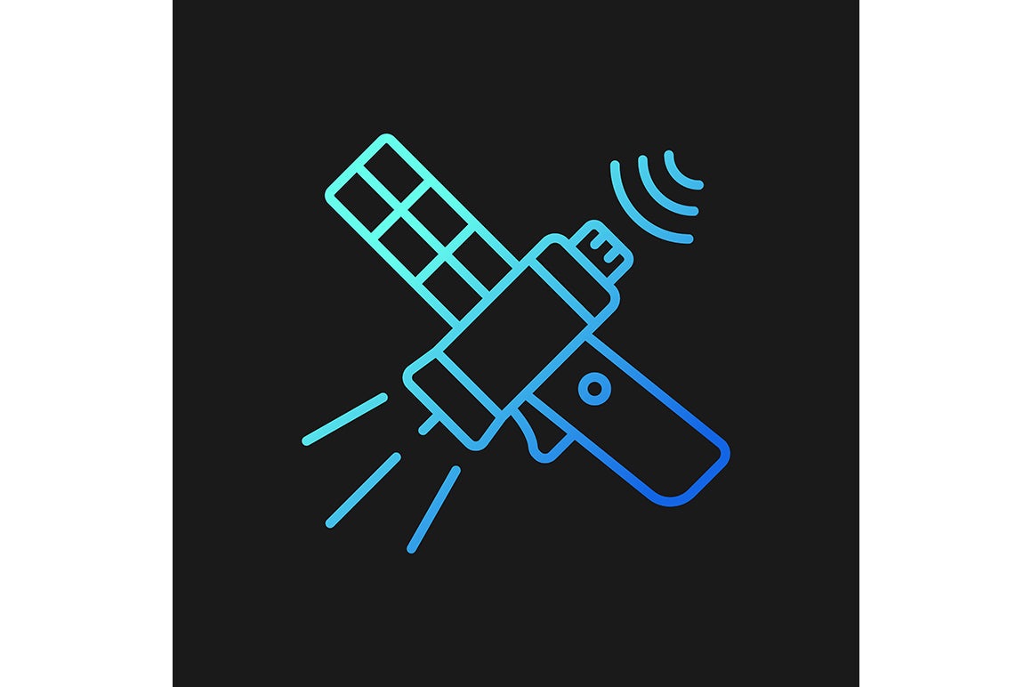 Satellites types gradient icons set for dark and light mode for dark and light mode