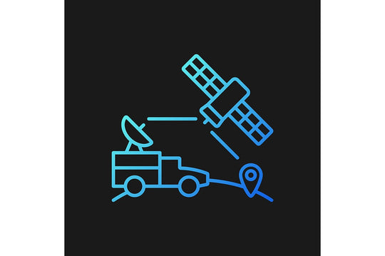 Satellites types gradient icons set for dark and light mode for dark and light mode