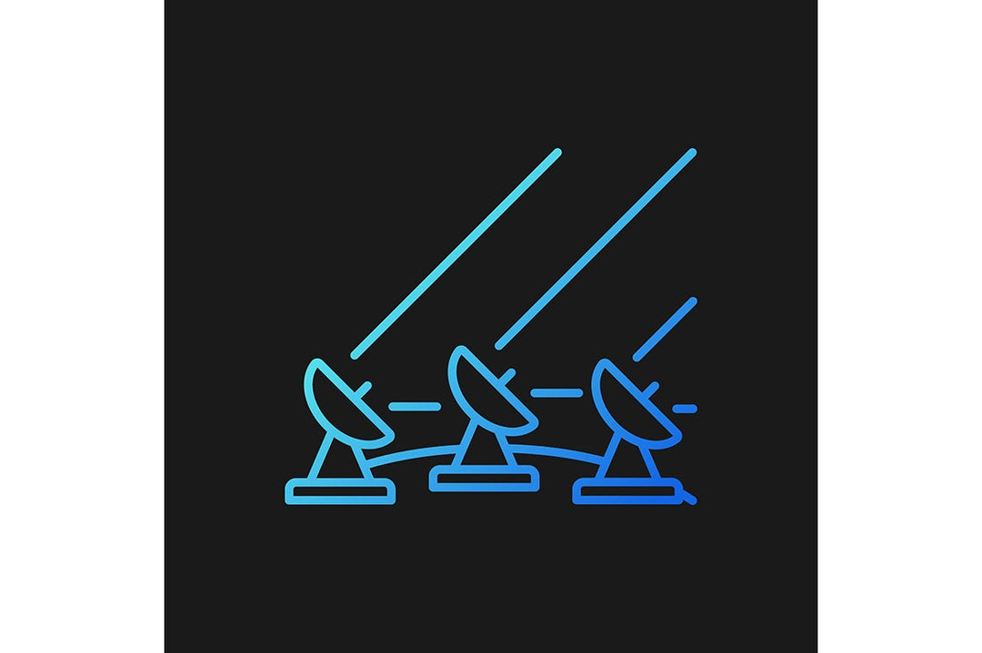 Satellites types gradient icons set for dark and light mode for dark and light mode