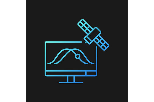 Satellites types gradient icons set for dark and light mode for dark and light mode
