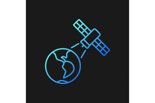 Satellites types gradient icons set for dark and light mode for dark and light mode