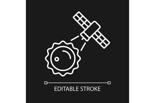 Satellites types linear icons set for dark and light mode