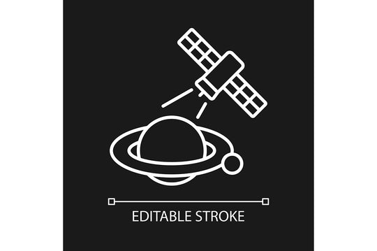 Satellites types linear icons set for dark and light mode