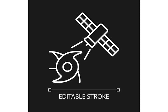 Satellites types linear icons set for dark and light mode