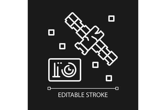 Satellites types linear icons set for dark and light mode