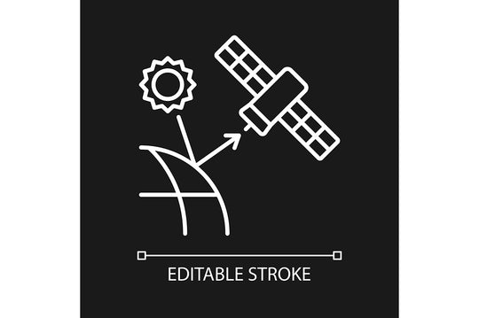 Satellites types linear icons set for dark and light mode