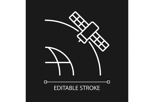 Satellites types linear icons set for dark and light mode